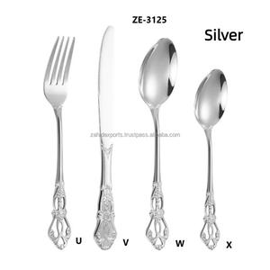 Elegant Luxury Chef-Grade Damascus Steel <b>Cutlery</b> Set Handcrafted Zahid Exports India <b>Disposable</b> Biodegradable Aluminum - Product Image 3