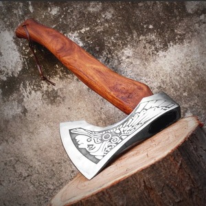 Engraved American flag hatchet Wooden <b>handle</b> splitting <b>axe</b> Handcrafted firewood hatchet Premium wood splitting tool - Product Image 4