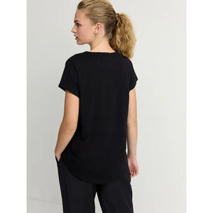 T-shirt en molleton unisexe bleu marine à col rond, manches courtes, coupe classique, couleur unie, 100% coton, respirant, écologique - Product Image 2