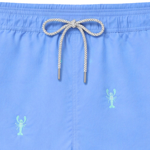 <b>Men</b> Light Blue Swim Shorts Breathable Quick Dry 100% Polyester Beach <b>Trunks</b> Elastic Waist Drawstring Pockets Comfortable Summer - Product Image 5