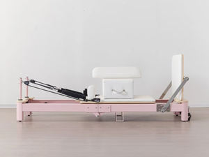 Cama de núcleo de aluminio de alta calidad, máquina de Pilates reformador plegable rosa para mujeres, estudio de Pilates, garantía de 10 años - Product Image 5