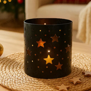 Forest Luminary <b>Small</b> Black Iron <b>Candle</b> Holders for Pillar Tealight & Votive <b>Candles</b> Christmas & Gifting <b>Candle</b> Votive Holders - Product Image 4