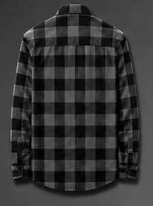 Camisa de Franela a Cuadros de Manga Larga para Hombre, de Alta Calidad, Corte Regular, Informal, de Algodón, con Botones - Product Image 4