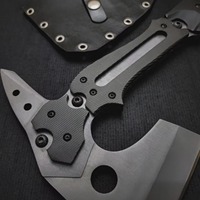 Hache Tomahawk Réplique RE9 GF-333 Faite à la Main en Acier à Haute Teneur en Carbone, Tête Barbelée en Acier Inoxydable, Hachette de Survie DIY en Acier Inoxydable
