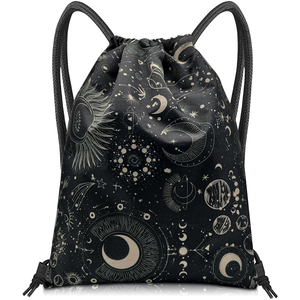 Sac à dos à cordon de serrage multicolore en polyester, sac de sport réglable avec espace pour logo, meilleur prix, fournitures OEM en gros - Product Image 3