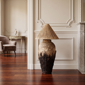 Lámpara de pie mediterránea de cerámica con pantalla de papel beige y portalámparas grande E27, perfecta para una decoración elegante del hogar. - Product Image 2
