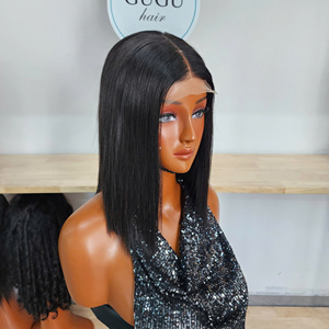 Perruques en cheveux vierges 100% vietnamiens, lisses comme des baguettes, en lots, couleur blond et noir, pour Lace Front - Product Image 3