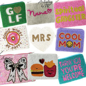 Porte-monnaie en perles de rocaille fait main, broderie perlée, mini pochette zippée, texte personnalisé, motif alimentaire, cadeau promotionnel tendance, avec chaîne de transport - Product Image 4