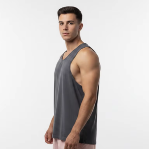 Nouveau Débardeur de Sport Respirant Tendance 2026 pour Hommes – Vêtements de Fitness Musculation Grande Taille Tricotés Imprimés – Vente en Gros - Product Image 4