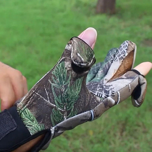 Gants de tir camouflage imperméables pour hommes, avec doigts rabattables, pour la chasse et la pêche, avec grip antidérapant et poignet réglable - Product Image 6