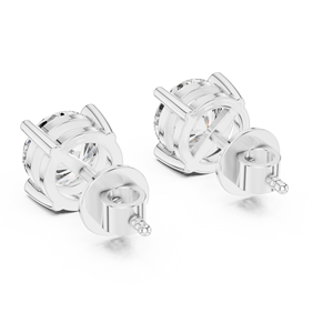 Pendientes de oro blanco de 14k con diamantes cultivados en laboratorio de corte redondo, joyería certificada GRA para mujeres a precio de mayorista. - Product Image 3