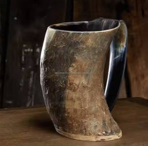 Viking Antique Percolateur Tankard Tasse à Corne à Boire Naturelle Fabriquée à la Main avec Design Animal Sculpté Hautement Fini - Product Image 5