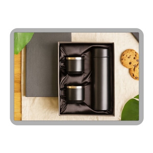 Liviya Corporate Promotional Business PU Leather Embossed Printing Personalized <b>Gift</b> Box Water Bottle Two Cups Combo <b>Gift</b> <b>Set</b> - Product Image 1