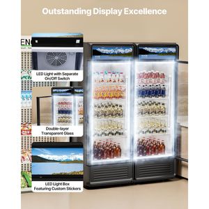 6.9 commerciale mc. FT vetro porta bevande frigorifero Merchandiser Display Freezer e frigo - Product Image 5