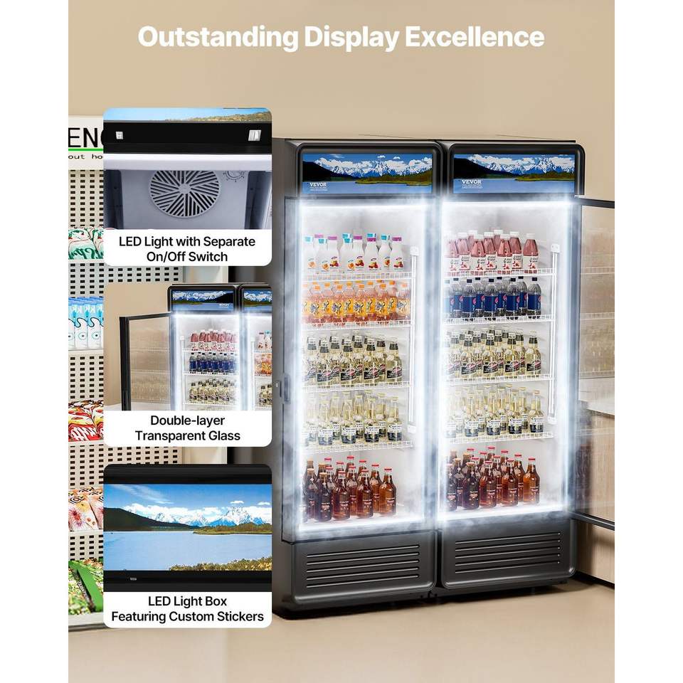 6.9 commerciale mc. FT vetro porta bevande frigorifero Merchandiser Display Freezer e frigo