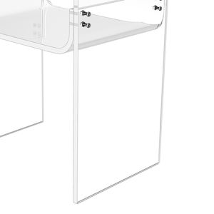Modern Rectangle Acrylic 2-Tier Side Table Clear <b>Bedside</b> Storage <b>Shelf</b> & End Desk Thick Transparent Nightstand - Product Image 3