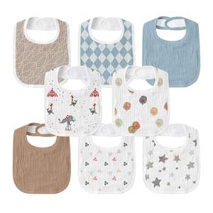Bavoirs en mousseline pour bébé, 95% bambou, 5% élasthanne, doux et ajustés - Product Image 1