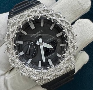 นาฬิกา Thorn Crown Iced Out Moissanite สไตล์ฮิปฮอป ประดับเพชรหรูหรา หน้าปัดสีดำ - Product Image 2