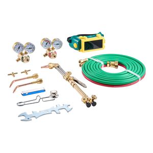 Kit de chalumeau oxyacétylénique portable 14 pièces, ensemble de soudage et de découpe au gaz avec chalumeau double tuyau 177 pour le brasage - Product Image 2