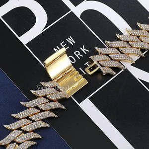 สร้อยคอเงินสเตอร์ลิง925เงาสูงขนาด29มม. ขนาด45ซม. ยาว18นิ้วแนวสตรีทฮิปฮอปยูนิเซ็กส์ - Product Image 3