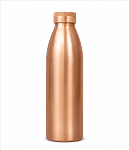 Botella de Agua de Cobre Puro de 1000 ml, Botella Metálica Reutilizable, Resistente a Fugas, con Tapa de Rosca, Bebedero Tradicional Ayurvédico - Product Image 2