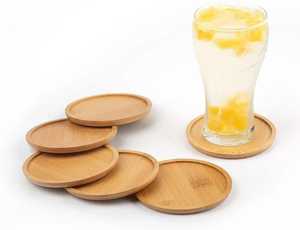 Spiral Carved Bamboo Coaster <b>Set</b> <b>Square</b> Wooden Container Box Tea Cup Mat Hot Beverage Pad Dining Table Desk Surface Protection - Product Image 6