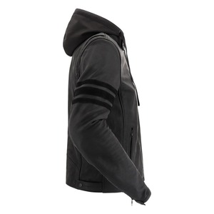 Veste à capuche en cuir véritable pour homme, style moderne, chaude, pour l'hiver, durable, confortable, décontractée, pour moto - Product Image 2