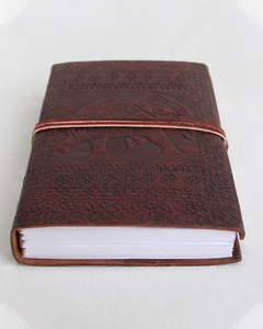 Diario de Cuero Genuino Hecho a Mano, Cuaderno con Grabado de Elefante, Diario Vintage Recargable, Diario de Escritura, Cuaderno de Viaje para Dibujar - Product Image 2