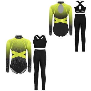 Conjunto de leotardo con chaleco y leggings para niñas de 6 a 16 años, para gimnasia, patinaje artístico, danza lírica y moderna. - Product Image 5