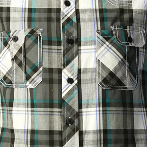 T-shirt en flanelle sans manches de bonne qualité, col rabattu, coton et polyester légers, t-shirt en flanelle pour homme avec poche poitrine - Product Image 5