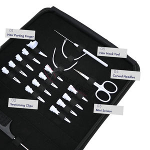 Kit d'outils pour extensions de cheveux noirs avec pinces à micro-anneaux, pinces à sertir, pinces à retirer les perles, outil à boucle et crochet, accessoires de coiffure - Product Image 3