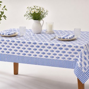 Nappe en coton imprimée à la main, motif floral moderne, écologique, fabriquée en Inde, pour mariage, couleur et taille personnalisables - Product Image 1
