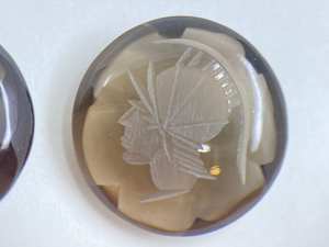 Quartz fumé, intaglio tête de romain, cabochon rond, pierres précieuses, tailles assorties de 12 mm à 30 mm, calibrées, lot pour la fabrication de bijoux - Product Image 2