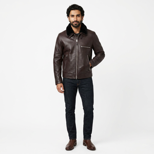 Best Selling Slim Fit <b>Men's</b> Cow Skin Leather Jacket Pure Lambskin with Winter Fur Lining Genuine Biker Style jacket for <b>men</b> - Product Image 1