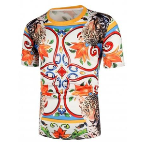 Custom <b>Patchwork</b> Printed Knitted Eco-Friendly Anti-Wrinkle Breathable Formal Oversized Heavy Cotton Vintage Style Mens T-<b>Shirts</b> - Product Image 6