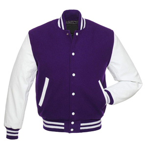 Blouson universitaire personnalisé 2026 de haute qualité en cuir véritable et laine tricotée, avec manches de baseball matelassées pour l'hiver – Produit en gros - Product Image 5