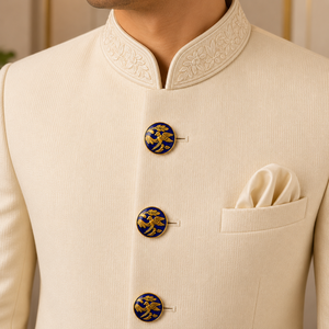 Botones de latón esmaltados a mano de lujo Mayrabygungun con diseño de loro en azul real y azul Jaipur para puños/frontal de Sherwani - Product Image 2