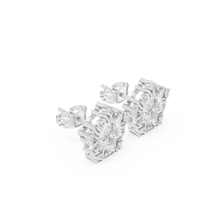 925 Silver Moissanite <b>Earrings</b> <b>Screw</b> <b>Back</b> Iced Out Stud <b>Earrings</b> - Product Image 5