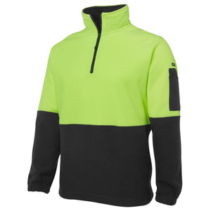 Vente en gros de vestes en polaire tricotée Polartec à col zippé 1/2, 100% polyester, pour hommes, vêtements de travail d'hiver, haute visibilité, design personnalisé, taille et logo sur mesure - Product Image 4
