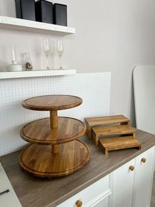 Elegante Soporte de Madera para Presentación de Pasteles, Postres y Decoración Rústica para el Hogar y la Cocina - Product Image 5