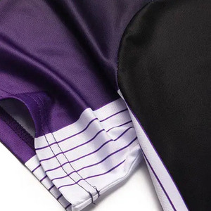 Ensemble d'uniformes de volley-ball personnalisés sublimés, dégradé noir-violet, numéro 16, manches courtes, évacuation de l'humidité, vêtements de sport unisexes pour adultes - Product Image 5