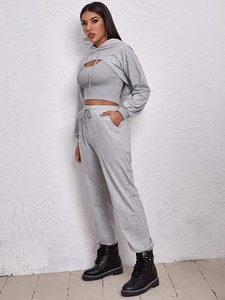 Ensemble survêtement pour femme, sweat-shirt à capuche et pantalon, tenue de Sport décontractée, 2020 - Product Image 5