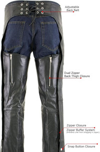 Pantalones de Motociclista Samroz Sports para Hombre, Negros, de Cuero Premium, Doble Comodidad - Product Image 6