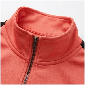 Ensemble de survêtement corail pour homme, manches longues, col montant, fermeture éclair sur le devant, couleur unie, respirant, coupe décontractée, pour l'automne - Product Image 4