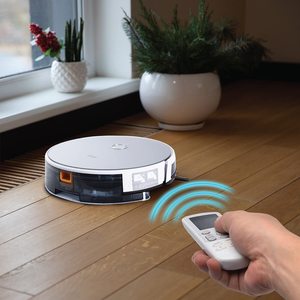 Robot aspirateur intelligent avec fonction serpillière, contrôle via application WiFi, recharge automatique, forte aspiration pour poils d'animaux et sols durs, installation facile. - Product Image 3