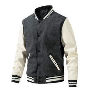 Veste de baseball varsity à manches longues, broderie de haute qualité, pour homme. - Product Image 3