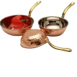 Hottest Selling Copper Kitchen Fry Pan Set Hammered Design Copper Cookware Sets best quality