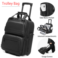 Valise à roulettes pour ordinateur portable de grande capacité, imperméable, pour voyages d'affaires, bagage à main approuvé par les compagnies aériennes, sac à roulettes pour hommes