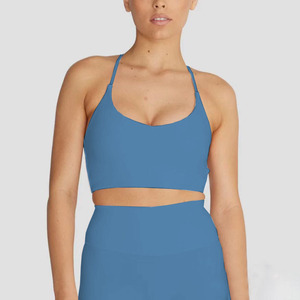 Soutien-gorge de sport rembourré dos nu croisé pour femme, col en U, pour le yoga, le fitness, la gym, l'athlétisme et le Pilates - Product Image 1