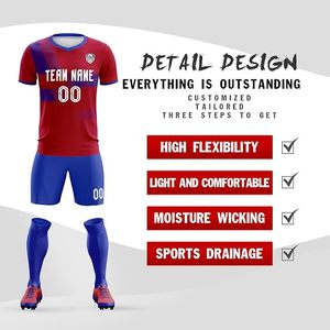 Conjunto de Uniforme de Fútbol Personalizado por Sublimación, Camiseta Amarilla y Azul con Cuello en V, Manga Corta, para Hombre, Resistente al Agua y Ecológico - Product Image 6